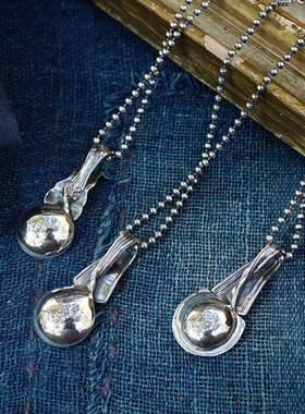 Blind Man Togs精致优雅 日本手工迷你925银汤匙勺子造型松石项链