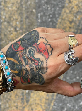 金星金绳金钉印第安图腾复古手镯