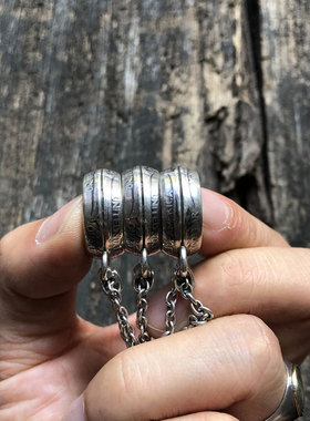 银币+笑脸铜币包裹式吊坠项链