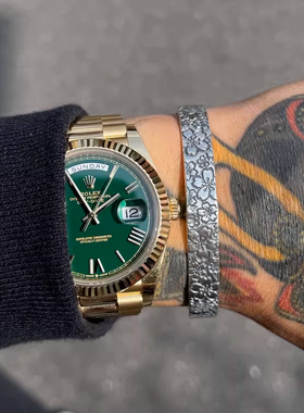 樱花刻印复古925全银做旧手镯