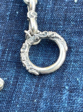 立体高肉唐草蔓藤8字型全银手链