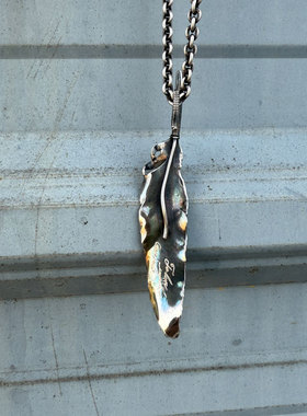 FALCON隼 100%纯正手打22K金贴金925银印第安羽毛吊坠