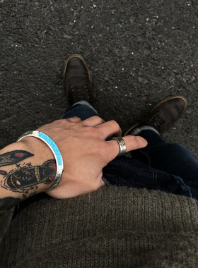 粉末唐草图腾硫化做旧手镯