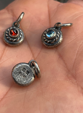 不规则岩石纹捶打925全银银饼