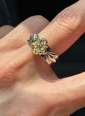 Dear Blossom 华丽新作 3D高肉立体唐草组合18K金花图腾戒指