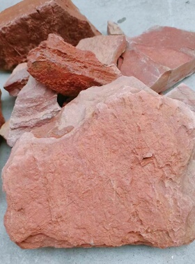 泗水红砭石天然原石碎石泡水原生态能量石泗滨砭石块盆景摆件净化