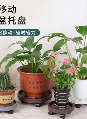 环保PP树脂加厚大承重带抽屉移动托盘园艺用品接水托盘万向轮花托