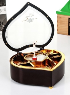 儿童节生日礼物创意钢琴八音盒摆件旋转跳舞小女孩音乐盒学生礼品