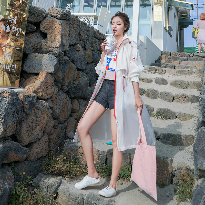 洋气仙女防晒风衣女中长款 夏宽松休闲港味大衣初秋新款薄外套 2019 洋气仙女防晒风衣女中长款 夏宽松休闲港味大衣初秋新款薄外套 2019