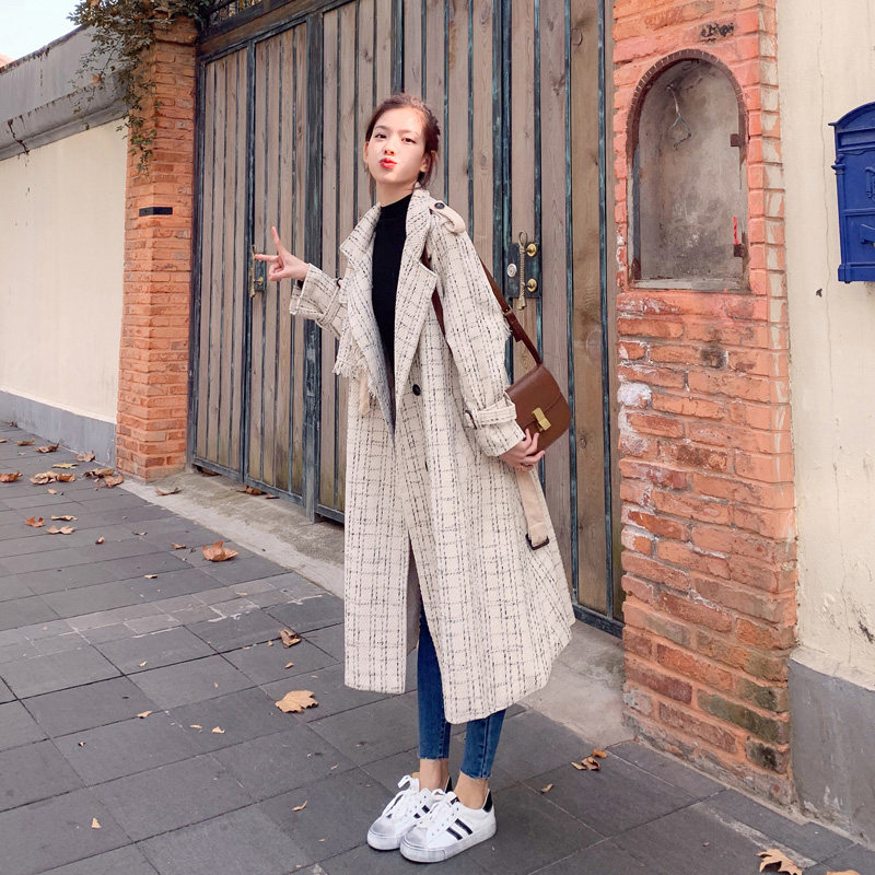 小香中长款2020新款春秋韩版风衣 眷梦毛呢外套