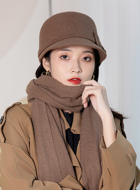 羊毛鸭舌帽女秋百搭时尚显脸小