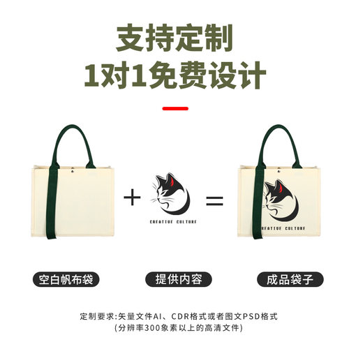飘带帆布立体袋定制春节学生购物托特包印LOGO空白简约立体袋定做 - 图2