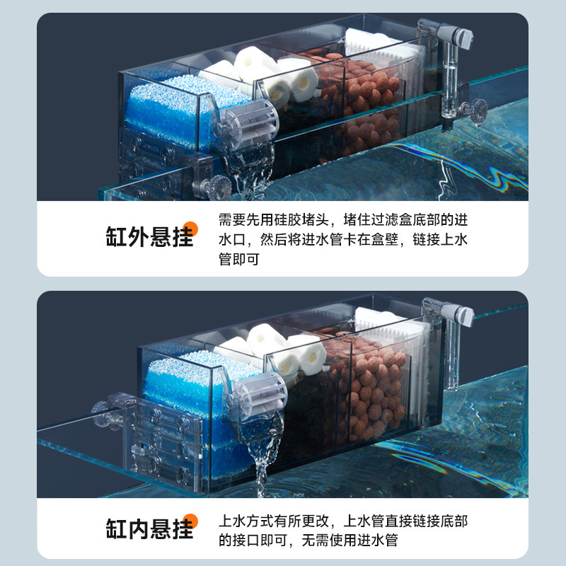 yee小鱼缸过滤器循环水泵制氧一体机净水外置滴流盒鱼缸过滤盒槽,淘宝优惠券,粉丝福利购,淘宝优惠卷