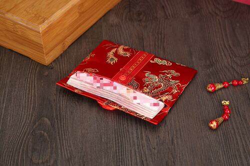 包邮婚礼礼金袋 婚庆新年布艺结婚万元大红包 利是封 玫瑰扣 - 图2