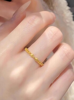 金店同款蝴蝶结蕾丝戒指女久不掉色轻奢时尚百搭蝴蝶结指环首饰品