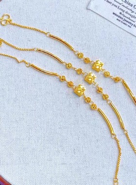 沙金碎冰冰方糖手链女仿真黄金转运珠手串小众轻奢高级感久不掉色