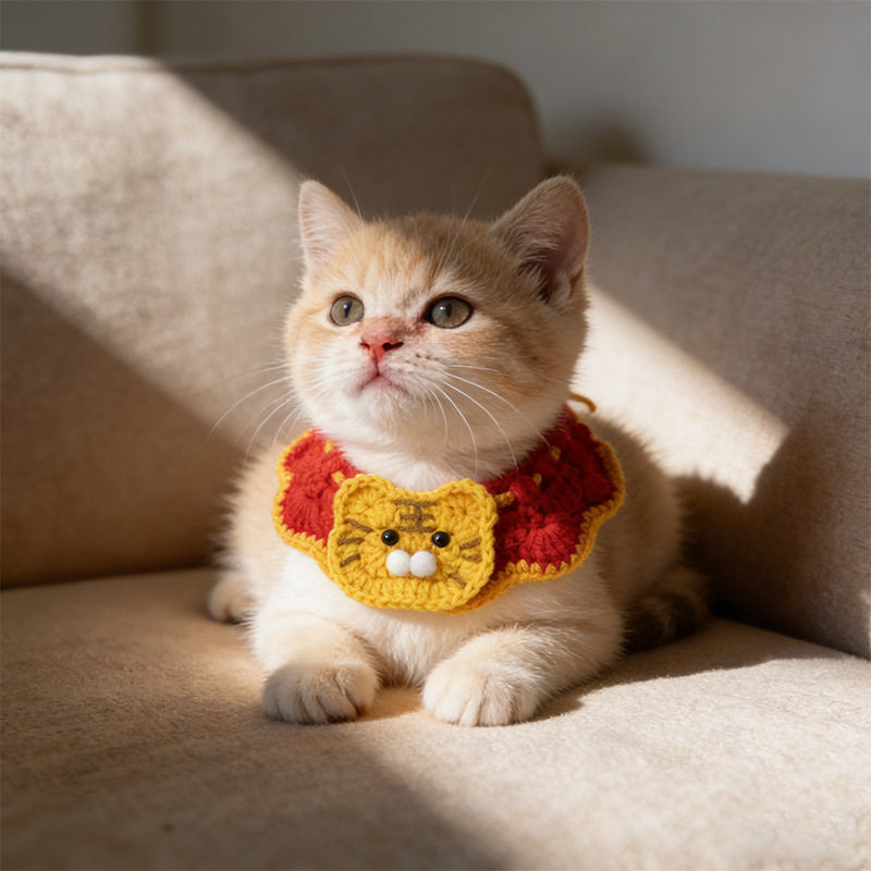 宠物项圈新年围脖狗狗猫咪秋冬衣服猫猫项圈小猫口水巾可爱围兜,淘宝优惠券,粉丝福利购,淘宝优惠卷