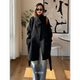 2024 new autumn and winter Korean version high-end thickened handsome yellow stand-up collar wool coat gray short woolen coat