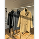2024 new autumn and winter Korean version high-end thickened handsome yellow stand-up collar wool coat gray short woolen coat