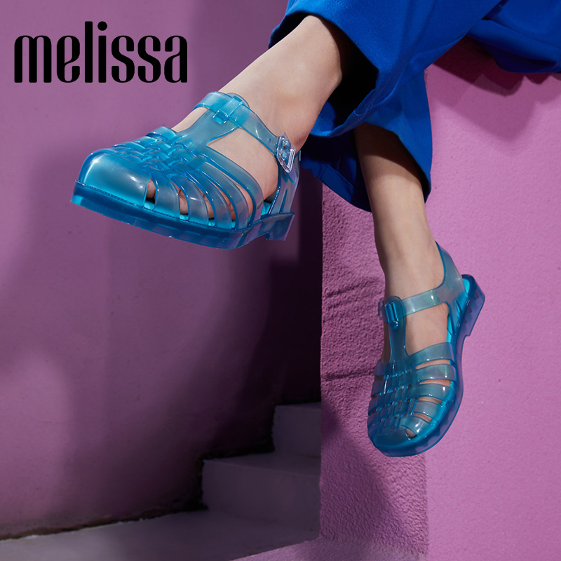 Melissa梅丽莎新款女士时尚编织潮流罗马猪笼果冻凉鞋33718-图0