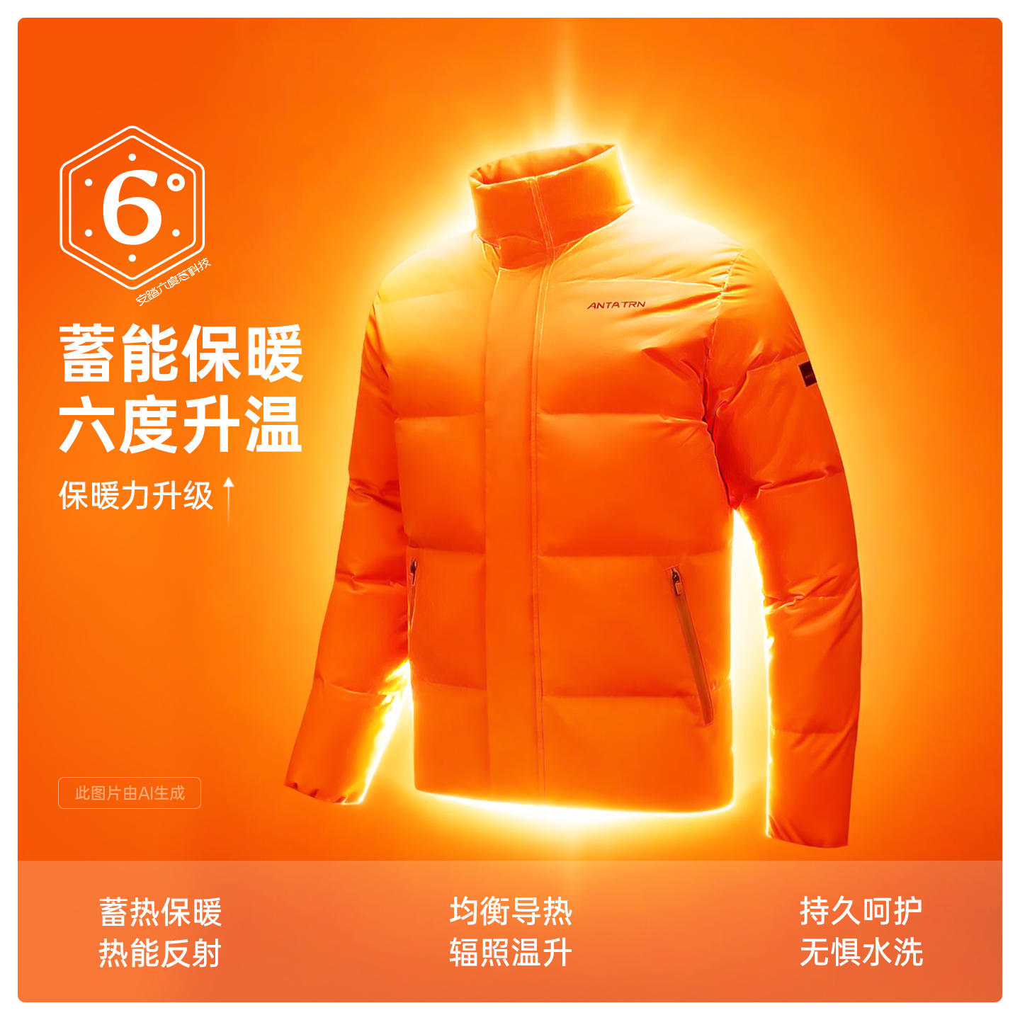 安踏短款四防羽绒服男士冬季立领防风保暖夹克防泼水鸭绒棉服外套