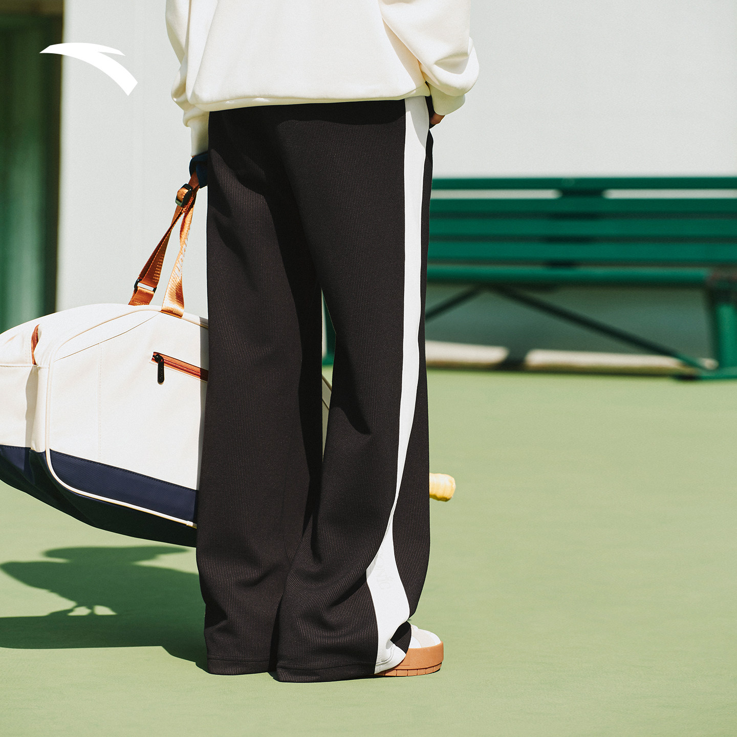 安踏阔腿裤撞色休闲长裤女2025新款磨毛直筒裤运动长裤162548314,淘宝优惠券,粉丝福利购,淘宝优惠卷