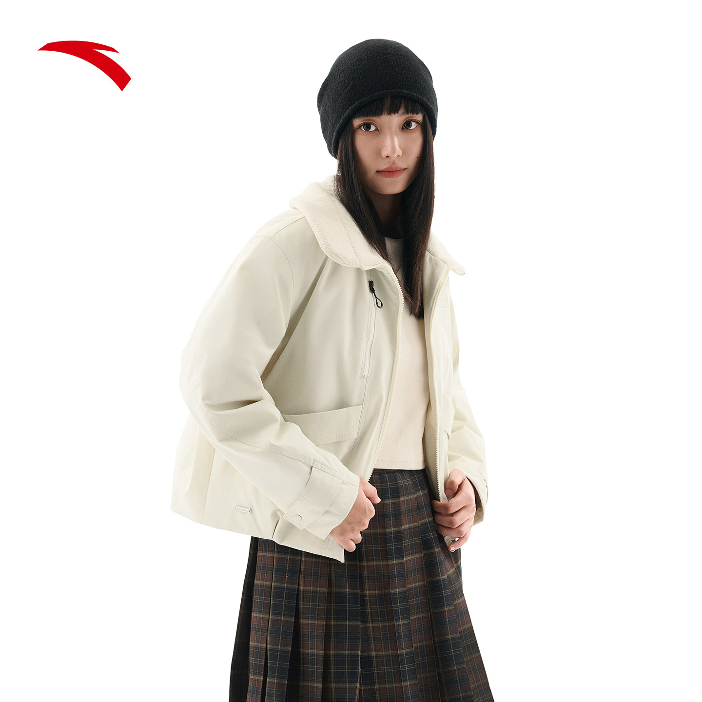 【关晓彤同款】安踏棉服外套女装翻领短款cleanfit夹克162548803,淘宝优惠券,粉丝福利购,淘宝优惠卷