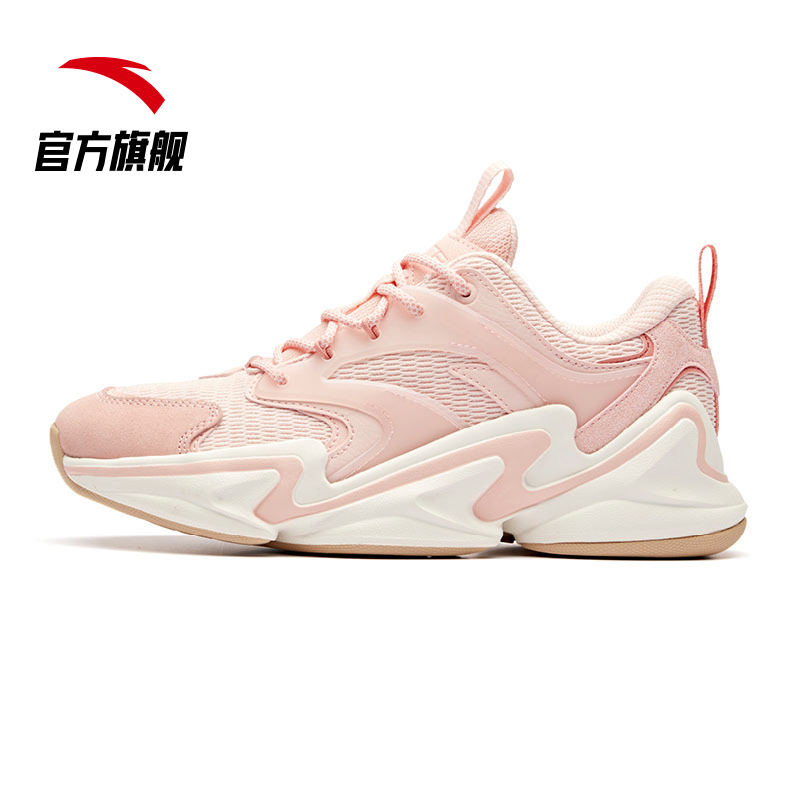 安踏官方网店安踏女鞋樱花粉色鞋子年秋季新款学生时尚休闲鞋运动鞋老爹鞋1