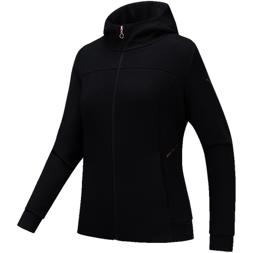 安踏针织挺括运动外套女春季跑步训练开衫卫衣连帽上衣162537715N - 图3