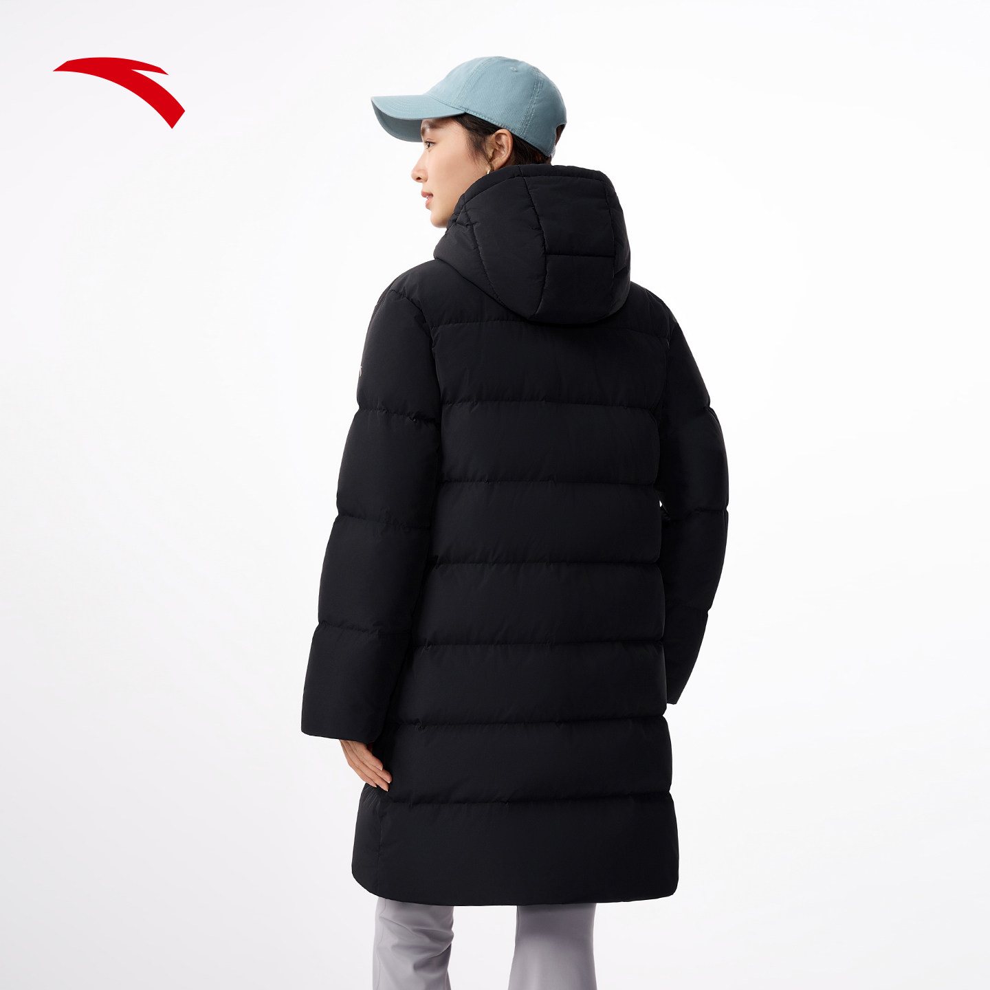 安踏防泼水中长款运动羽绒服女士冬季防风保暖棉服外套162617901,淘宝优惠券,粉丝福利购,淘宝优惠卷