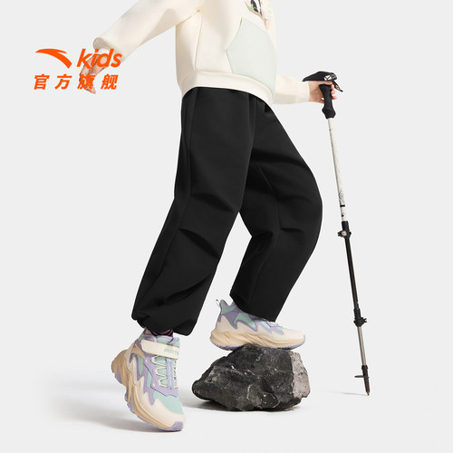 安踏儿童男女童运动长裤2026夏季舒适亲肤中大童户外弹力裤子 - 图0