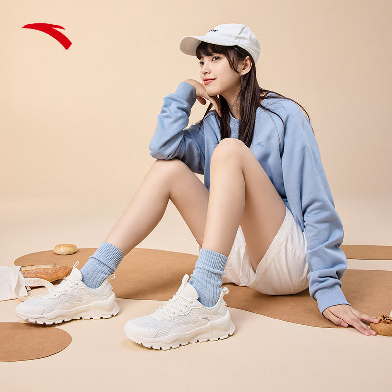 安踏2022秋季新款轻便老爹厚底女鞋 安踏网店板鞋/休闲鞋