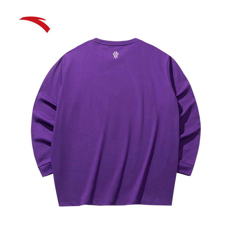 安踏凯里·欧文系列丨美式长袖针织t恤男女同款纯棉上衣172521402,淘宝优惠券,粉丝福利购,淘宝优惠卷