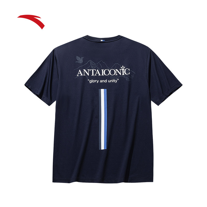 安踏针织短袖男士2025夏季新款宽松透气圆领休闲t恤上衣152538114,淘宝优惠券,粉丝福利购,淘宝优惠卷