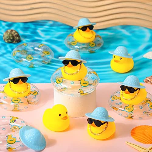 12 Sets Rubber Ducks for Dashboard of Car Yellow Duck Car Da - 图1