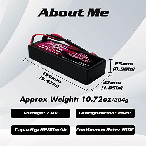 CNHL 6200mAh 2S Lipo Battery 100C 7.4V Hard Case Battery wit - 图1