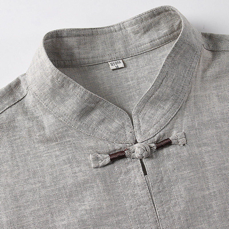 中老年唐装男短袖爸爸装夏装中国风 野行风民族服装