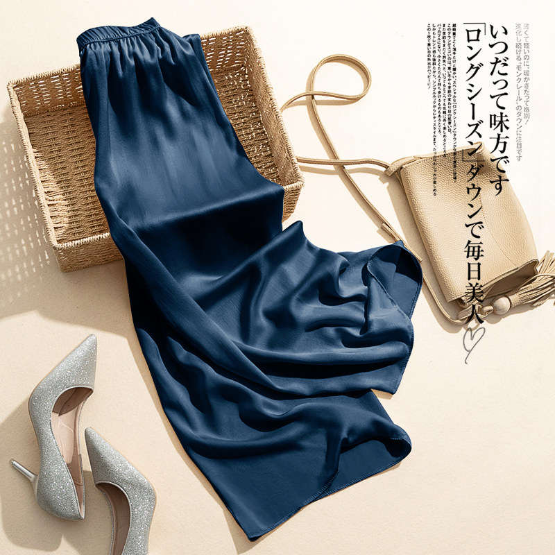 休闲氨丝感铜筒九分裤腰垂高丝醋酸 欧芮弗休闲裤