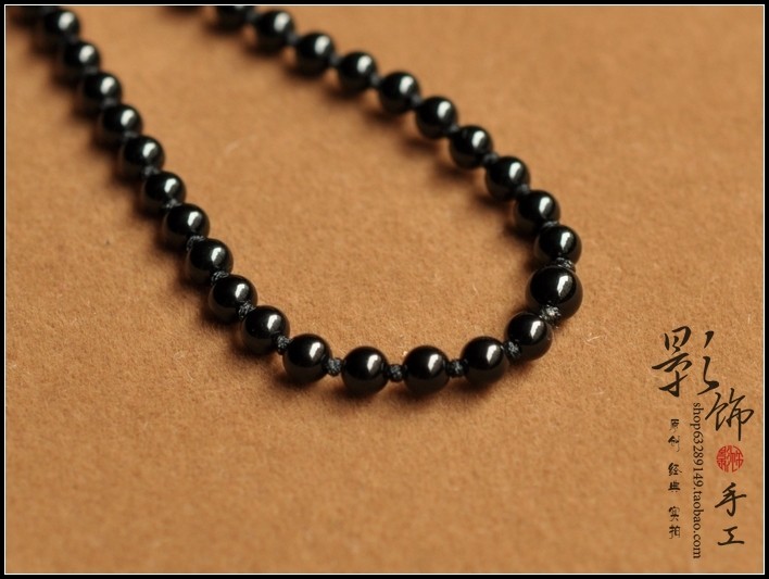青城手工DIY天然黑玛瑙经典百搭男/女款高档项链挂绳毛衣链xl0017,淘宝优惠券,粉丝福利购,淘宝优惠卷