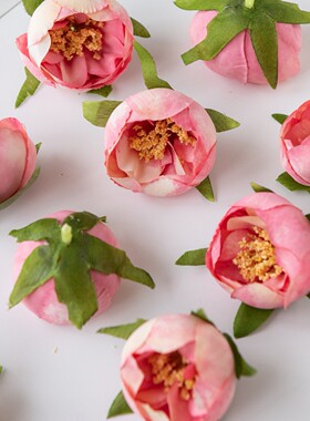仿真水仙茶苞花朵绢花 diy手工花环婚庆头饰胸花草帽装饰品材料