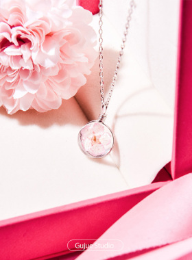 琉璃礼物甜美风桃花运银项链