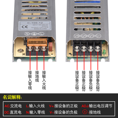 220V转12V24V开关电源超薄变压器方型转换器低压灯带整流器多接口 - 图1