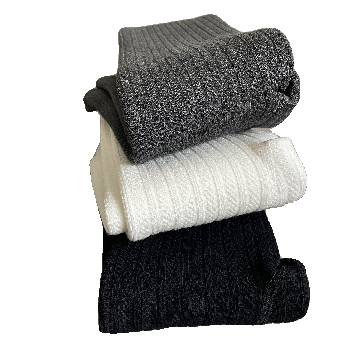 女童连裤袜秋冬加绒加厚打底裤儿童厚绒连体袜黑色白色提花保暖裤 - 图3