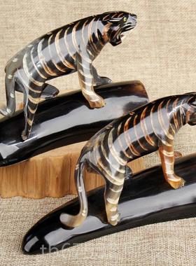 高档然角虎饰天家居品客厅电视柜饰品生肖虎桌办公室面装饰工艺品