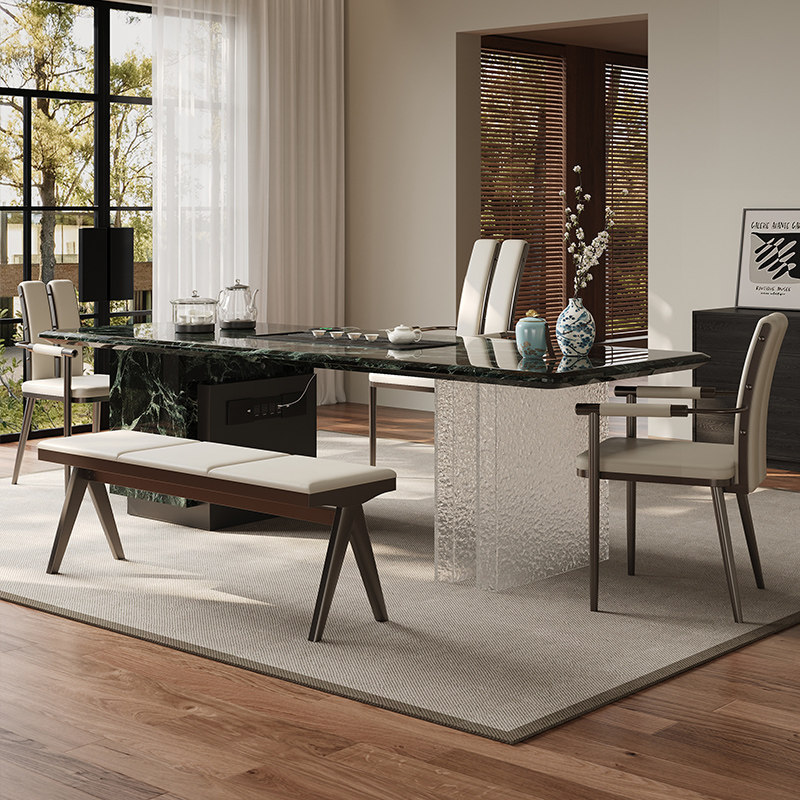 轻奢茶桌2025新款高级感家用办公室泡茶台大板普拉达绿奢石茶桌椅,淘宝优惠券,粉丝福利购,淘宝优惠卷