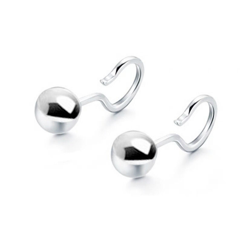 99足银泡泡耳钉 圆珠豆豆耳钉 弯勾圆豆豆耳钉不用耳塞,淘宝优惠券,粉丝福利购,淘宝优惠卷