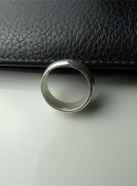 谢家银匠手工原创999足银手工泥鳅背 光面 戒指 闭口指环光戒