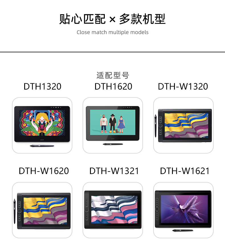 Wacom新帝数位屏DTK1661 DTH-167 1620 DTC133手绘屏高清防护贴膜 - 图0