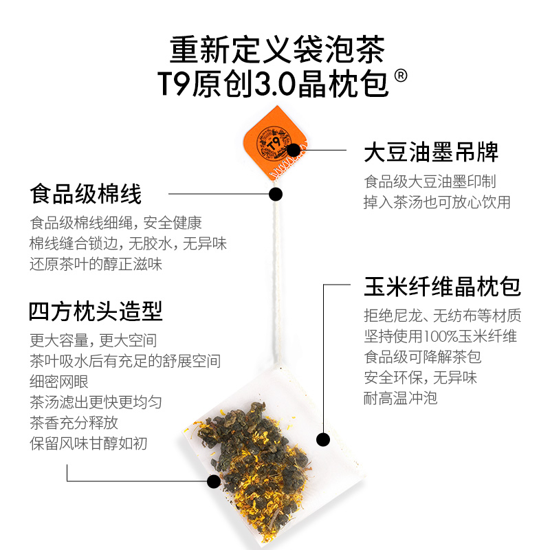 T9台湾精选乌龙茶桂花乌龙茶叶热泡花茶水果茶冷萃袋泡茶包10包装 - 图2