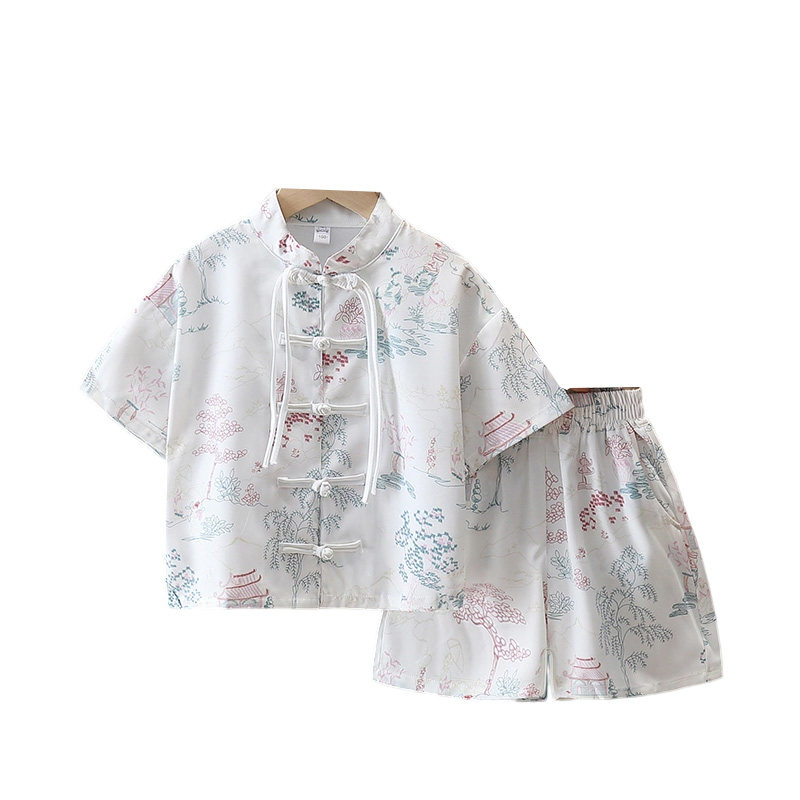 汉服男童夏季2025新款中国风古装儿童日常可穿新中式薄款短袖套装,淘宝优惠券,粉丝福利购,淘宝优惠卷
